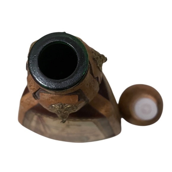 Hand Painted & Hand Tooled Modello Depositato Pilla Glass Leather Decanter - Picture 5 of 9